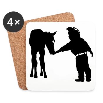 Cowboy - Untersetzer (4er-Set) - Weiß - Vorne