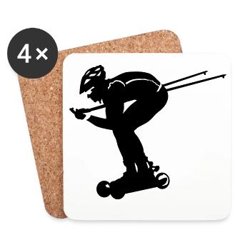 nordic cross skating - Dessous de verre (lot de 4) - blanc - Devant