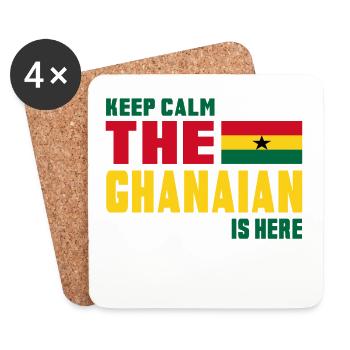 Keep Calm Ghana / Cadeau Mali drapeau national - Dessous de verre (lot de 4) - blanc - Devant