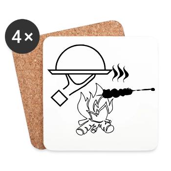 Grill - Untersetzer (4er-Set) - Weiß - Vorne
