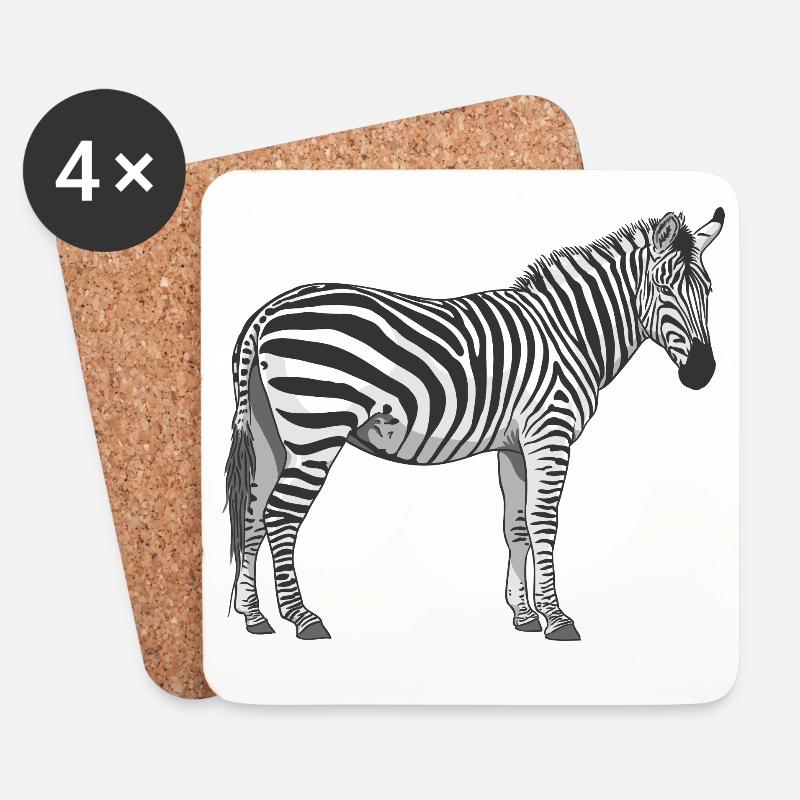 Zebra Streifen Kontrast Illustration - Untersetzer (4er-Set) - Weiß