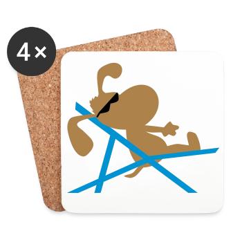 hund - Untersetzer (4er-Set) - Weiß - Vorne