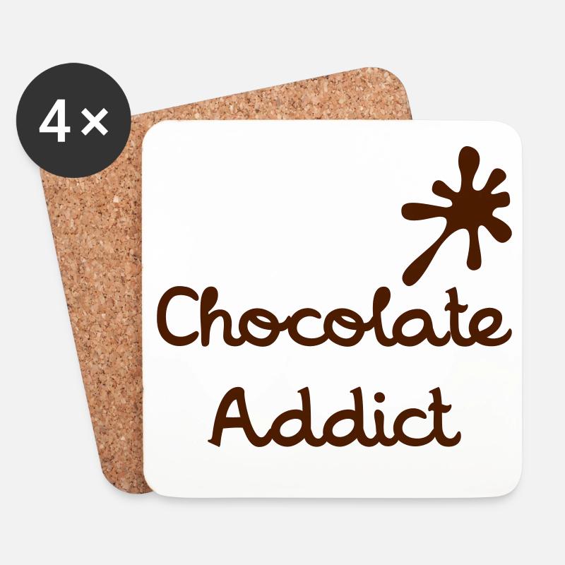 Chocolate Addict - Untersetzer (4er-Set) - Weiß