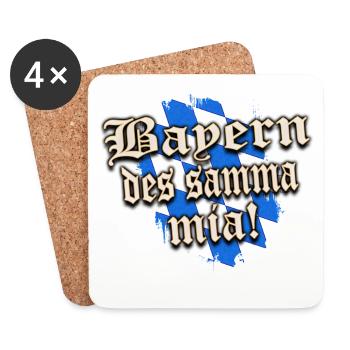 BAYERN DES SAMMA MIA! - Untersetzer (4er-Set) - Weiß - Vorne