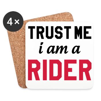 Trust me i am a Rider - Dessous de verre (lot de 4) - blanc - Devant