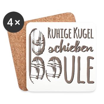 Play boules Quiet ball push PETANQUE - Coasters (set of 4) - white - Front
