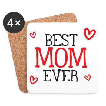 Best Mom Ever - Coasters (set of 4) - white - Front