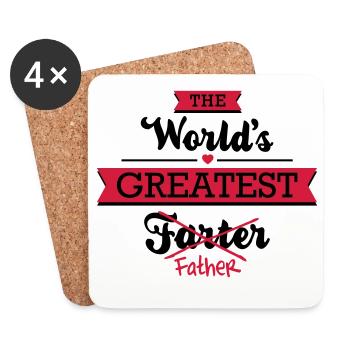 The world's greatest farter/father - Untersetzer (4er-Set) - Weiß - Vorne
