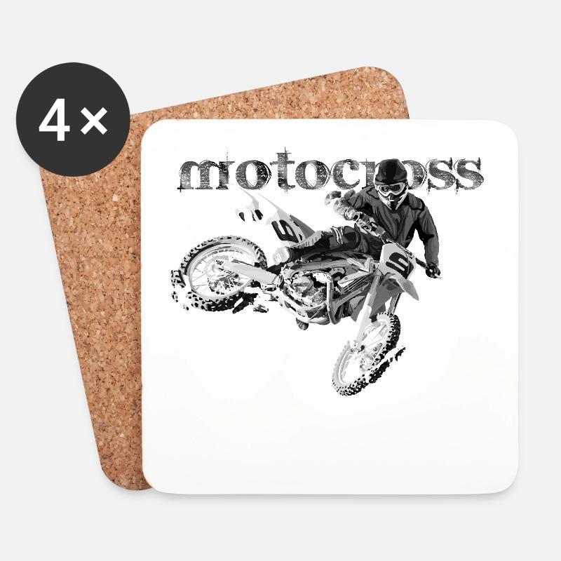 motocross - Untersetzer (4er-Set) - Weiß