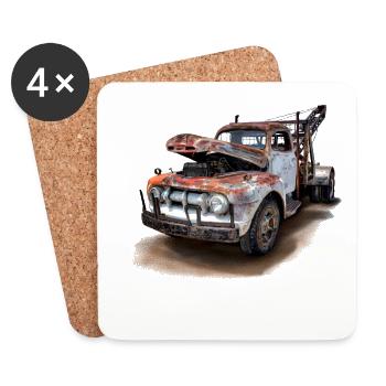 Altes Auto - Untersetzer (4er-Set) - Weiß - Vorne