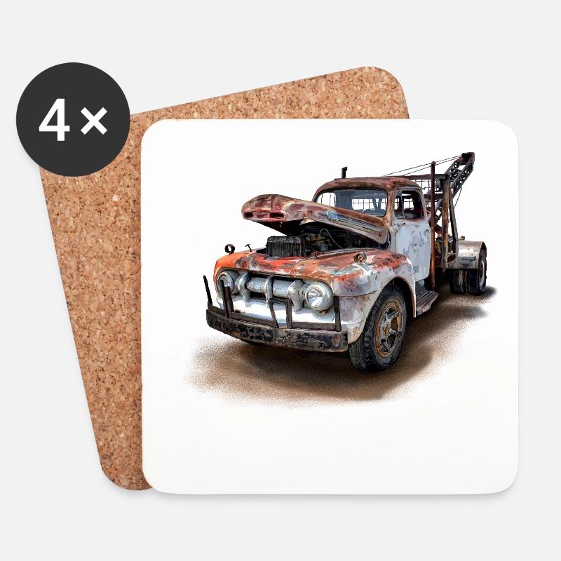 Altes Auto - Untersetzer (4er-Set) - Weiß