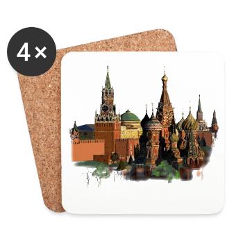 Moscou - Dessous de verre (lot de 4) - blanc - Devant