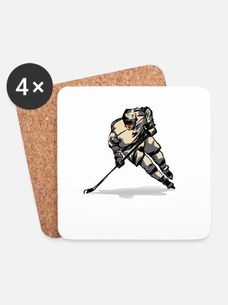 Eishockey - Untersetzer (4er-Set) - Weiß