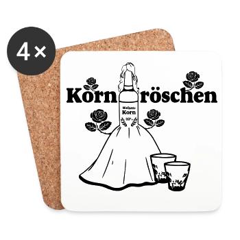 Korn , Party , Weizenkorn ,Kornröschen(25) - Untersetzer (4er-Set) - Weiß - Vorne