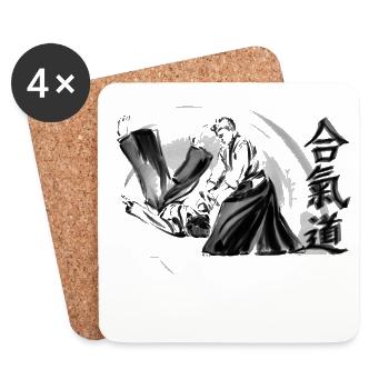 aikido - Dessous de verre (lot de 4) - blanc - Devant