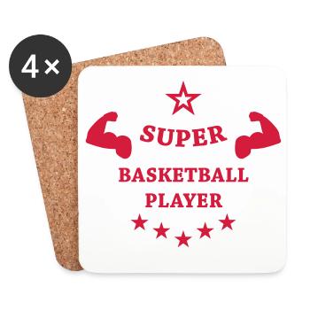 Basketball - Basket Ball - Game - Sport - Player - Coasters (set of 4) - white - Front
