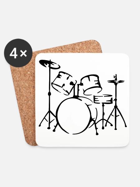 drummer schlagzeug musiker - Untersetzer (4er-Set) - Weiß