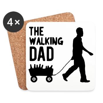 The walking dad - Untersetzer (4er-Set) - Weiß - Vorne