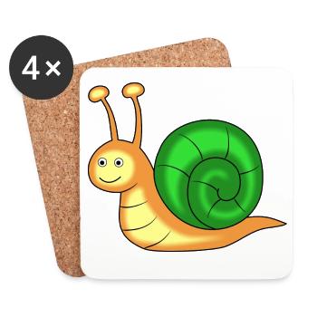 snail - Coasters (set of 4) - white - Front
