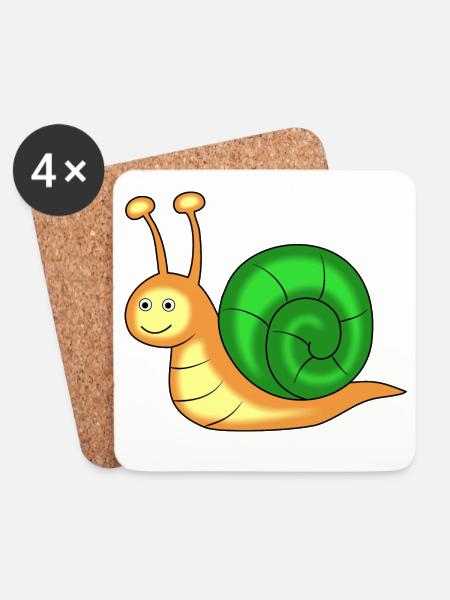 snail - Coasters (set of 4) - white