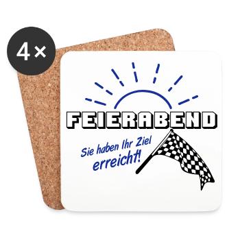 Fun Party Spruch Statement Shirt Feierabend (25) - Untersetzer (4er-Set) - Weiß - Vorne