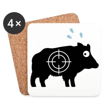 Wildschwein mit Angstschweiß und Fadenkreuz - Untersetzer (4er-Set) - Weiß - Vorne