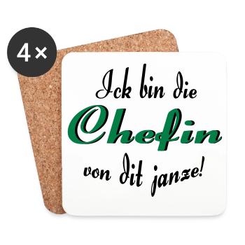 Chefin von dit janze - Untersetzer (4er-Set) - Weiß - Vorne