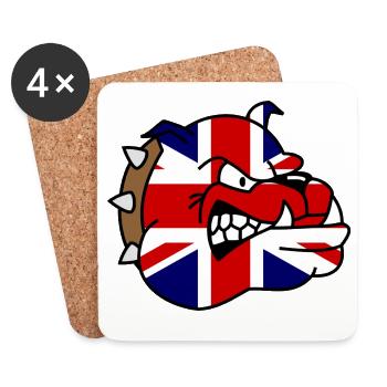 British Bulldog Union Jack - Dessous de verre (lot de 4) - blanc - Devant
