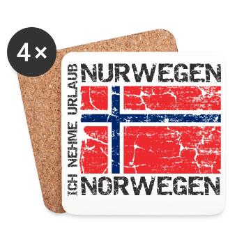 Je prends des vacances uniquement à cause du drapeau norvégien - Dessous de verre (lot de 4) - blanc - Devant