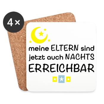 lustige Babysprüche - Untersetzer (4er-Set) - Weiß - Vorne