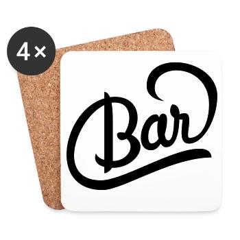 Tolles Logo für Getränkekarte einer Bar - Untersetzer (4er-Set) - Weiß - Vorne