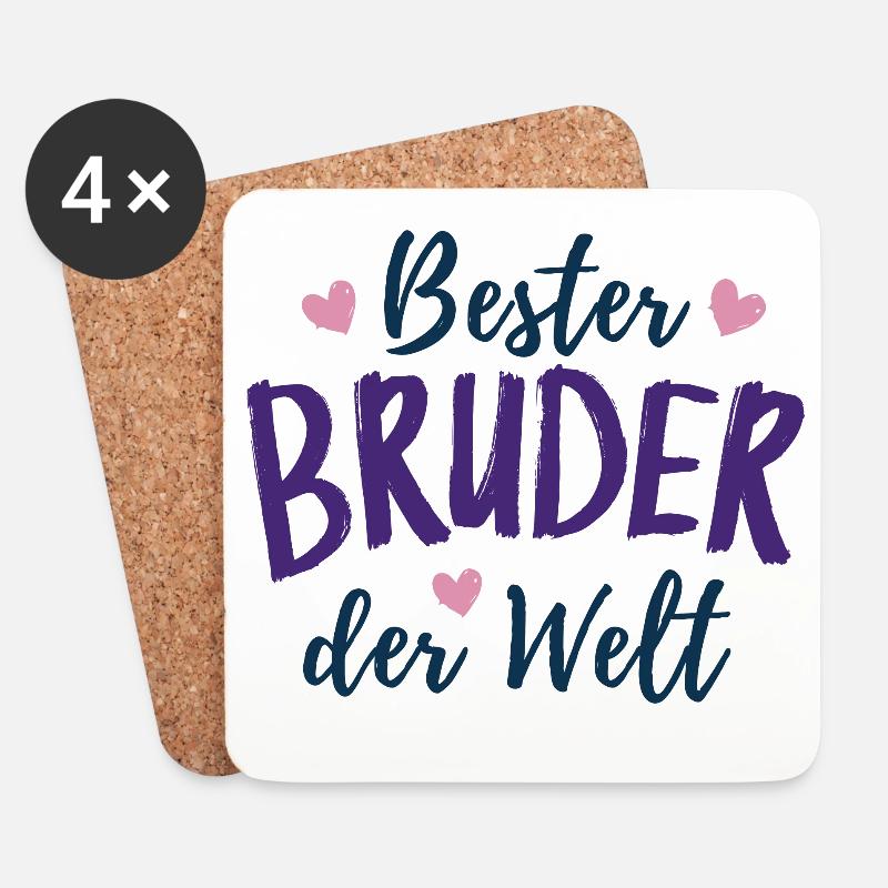 Bester Bruder der Welt - Bruder des Jahres - Untersetzer (4er-Set) - Weiß