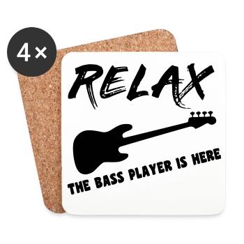 Le bassiste y est bassiste, musicien, instrument * - Dessous de verre (lot de 4) - blanc - Devant