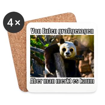 Panda Eule Pandabär Süß Lustig Wildnis Geschenk Ti - Untersetzer (4er-Set) - Weiß - Vorne