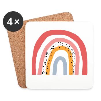 Arc-en-ciel - Amour - Tendance Rainbow - Dessous de verre (lot de 4) - blanc - Devant