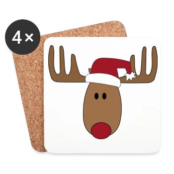 Noël drôle pour les enfants en cadeau - Dessous de verre (lot de 4) - blanc - Devant