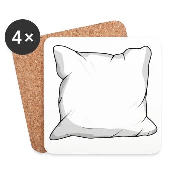large cuddly white down pillow - Coasters (set of 4) - white - Front