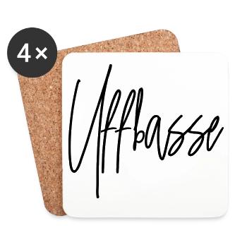 Uffbasse - Aufpassen Dialekt badisch deutsch - Untersetzer (4er-Set) - Weiß - Vorne