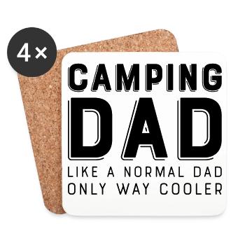 camping papa - Dessous de verre (lot de 4) - blanc - Devant