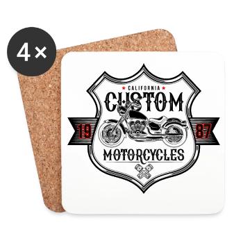 Motorcycle custom bike - Coasters (set of 4) - white - Front