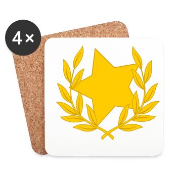 Laurel wreath star starlet congratulations - Coasters (set of 4) - white - Front