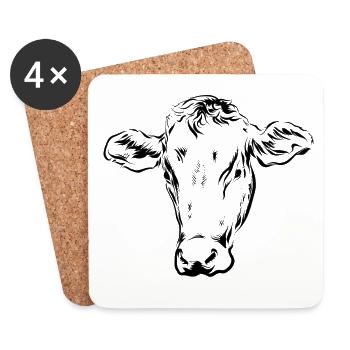 Cow cows - Coasters (set of 4) - white - Front