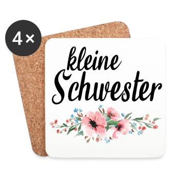 Blumenmuster mit Pastellakzenten - Untersetzer (4er-Set) - Weiß - Vorne
