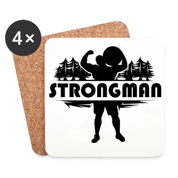 strongman nature strong man stone symbol power - Coasters (set of 4) - white - Front