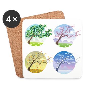 4 seasons - Coasters (set of 4) - white - Front