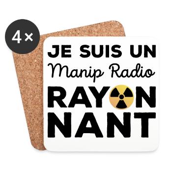 Je suis un manip radio rayonnant Humour Radiologie - Dessous de verre (lot de 4) - blanc - Devant