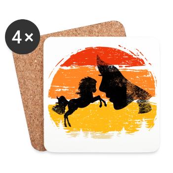 Riding for horse whisperers, riding for beginners - Coasters (set of 4) - white - Front