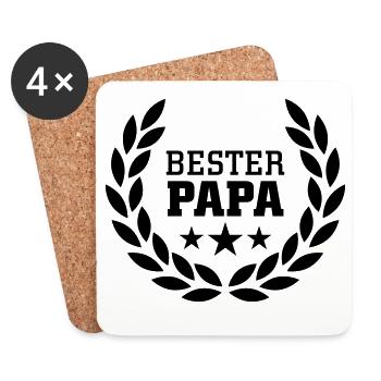 Bester Papa - Untersetzer (4er-Set) - Weiß - Vorne