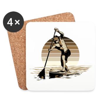 Standup Paddleboarding - SUP - Coasters (set of 4) - white - Front