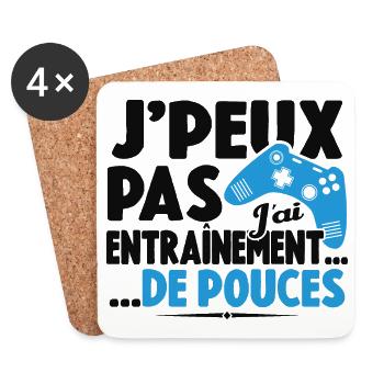 Je Peux Pas J'ai Entrainement De Pouces Cadeau - Dessous de verre (lot de 4) - blanc - Devant